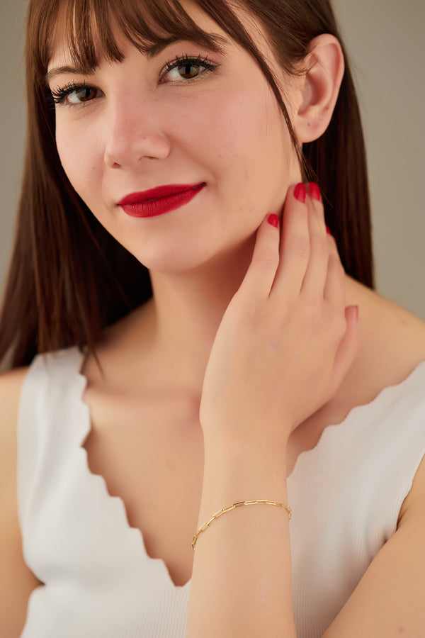925 Sterling Silver Paperclip Bracelet