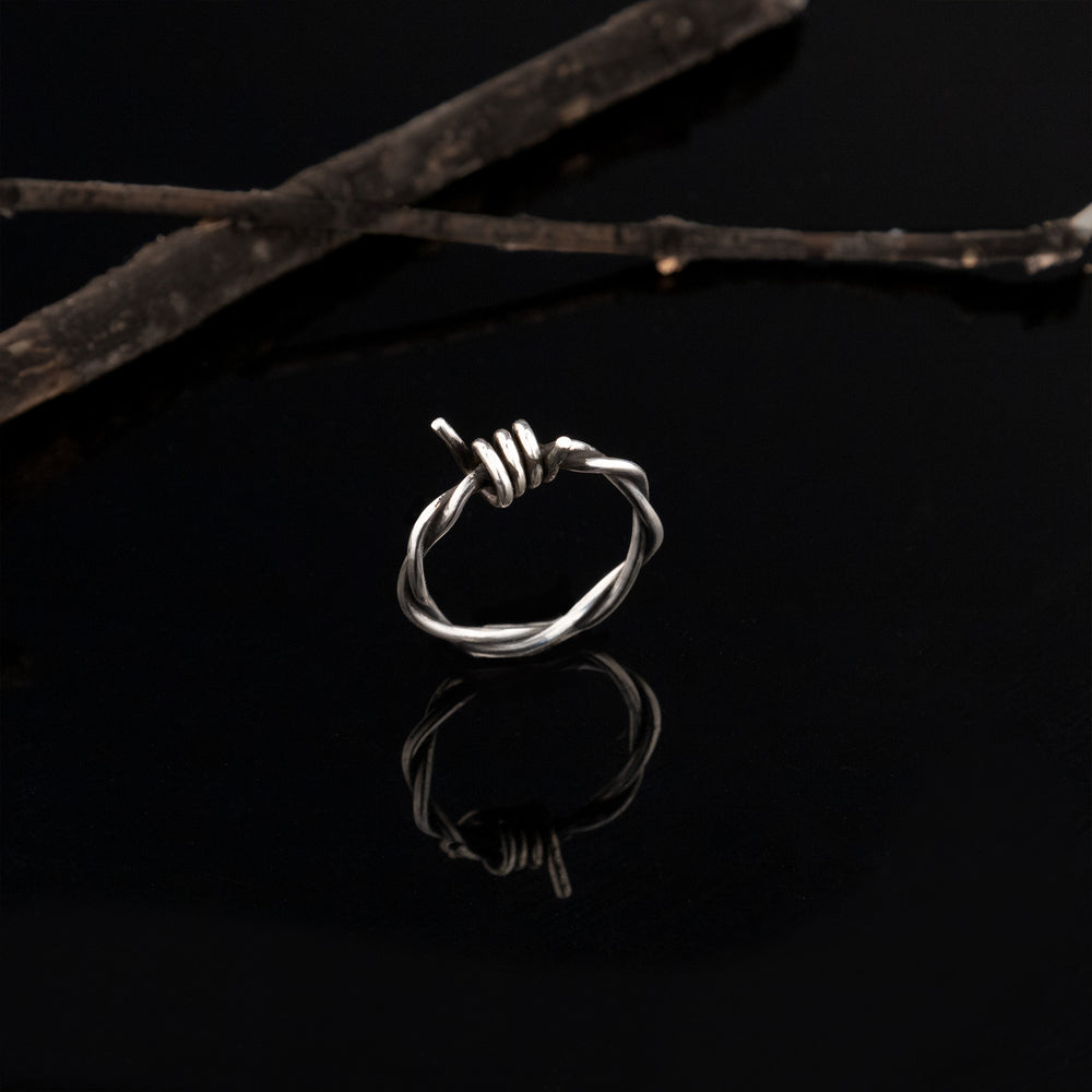 925 Sterling Silver Barbed Wire Ring