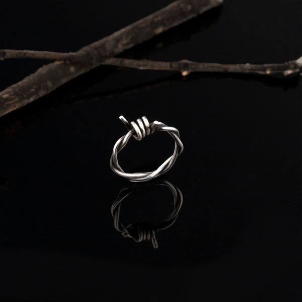 925 Sterling Silver Barbed Wire Ring
