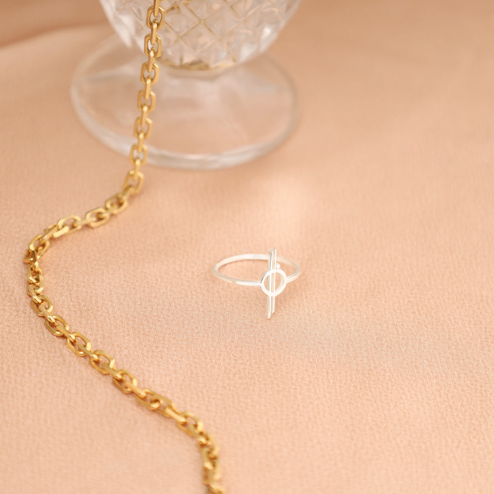 925 Sterling Silver Chandrila Star Line Ring