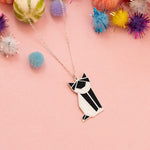 925 Sterling Silver Enamel Cat Necklace