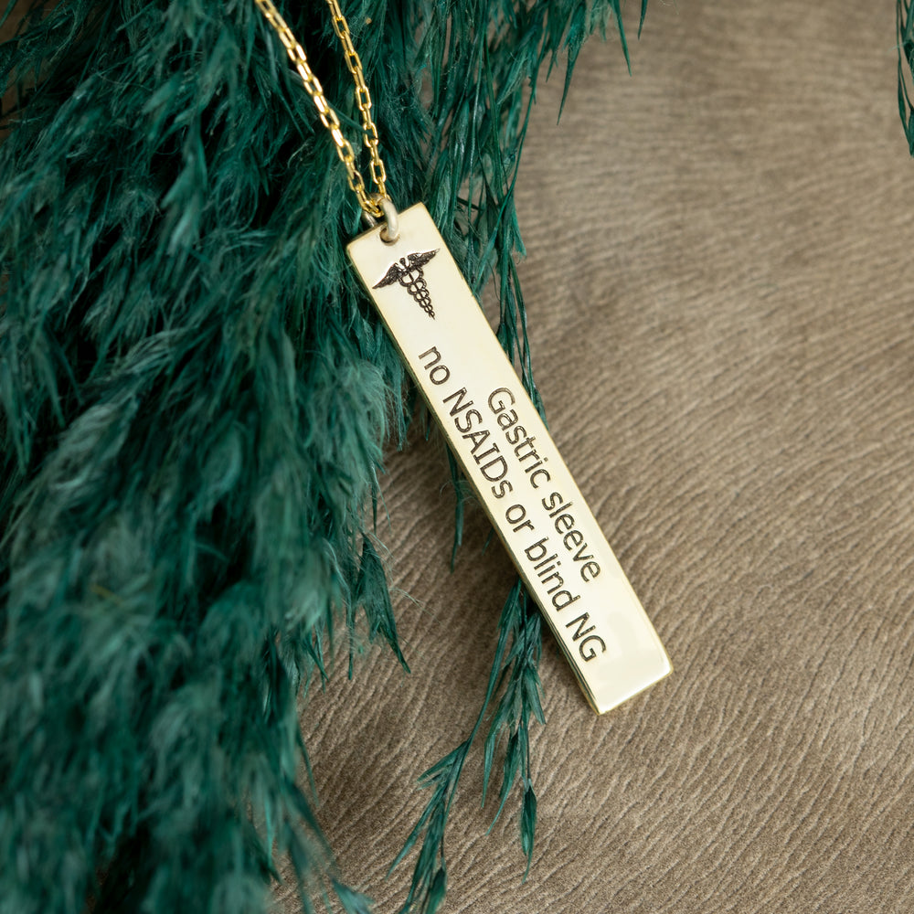 925 Sterling Silver Personalized Medical Alert Necklace