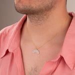 925 Sterling Silver Transgender Flag Rainbow Necklace