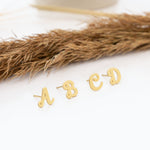 925 Sterling Silver Initial Studs,