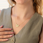 925 Sterling Silver Heart Iki Parmak Izi Necklace
