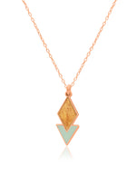 925 Sterling Silver Enamel Diamond And Triangle Necklace