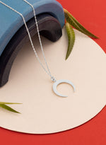 925 Sterling Silver Crescent Moon Necklace