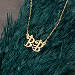 925 Sterling Silver Heart Two Initial Necklace