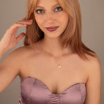 925 Sterling Silver Minimalist Heart And Coin Necklace