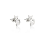 925 Sterling Silver Cat Studs,